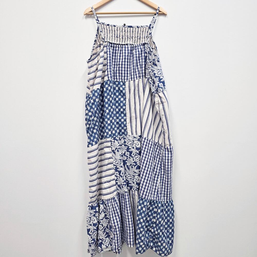 Universal Thread Blue Patchwork Smocked Plus Size… - image 3